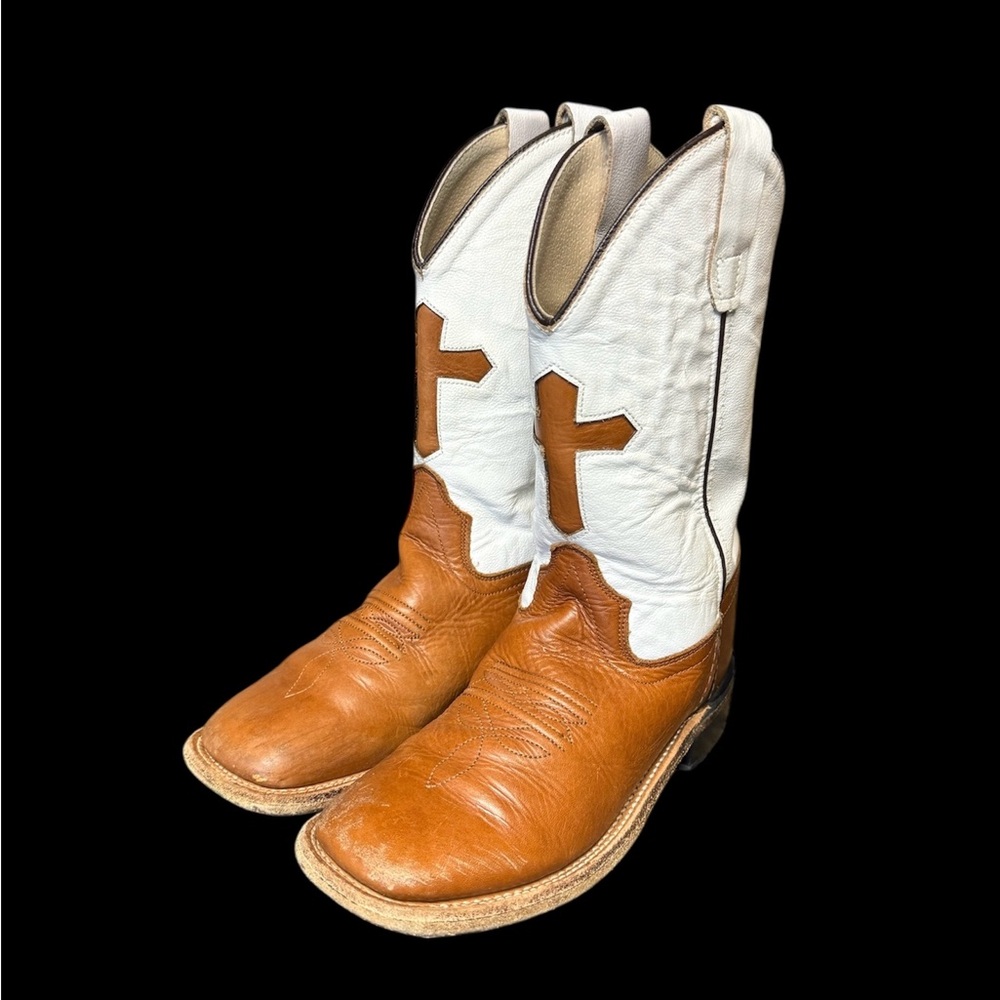 Old West Kids Boots Brown and White